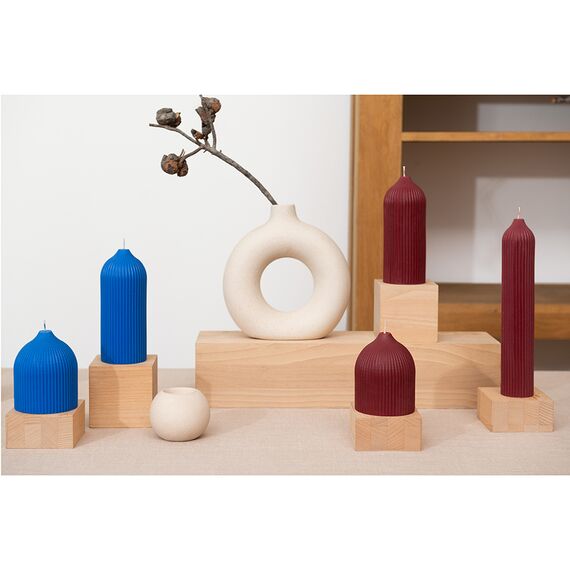 Свеча декоративная ярко-синего цвета из коллекции Edge, 10,5см, Tkano, изображение 4