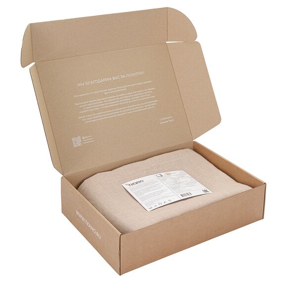 Скатерть из стираного льна бежевого цвета из коллекции Essential, 150х250 см, изображение 9