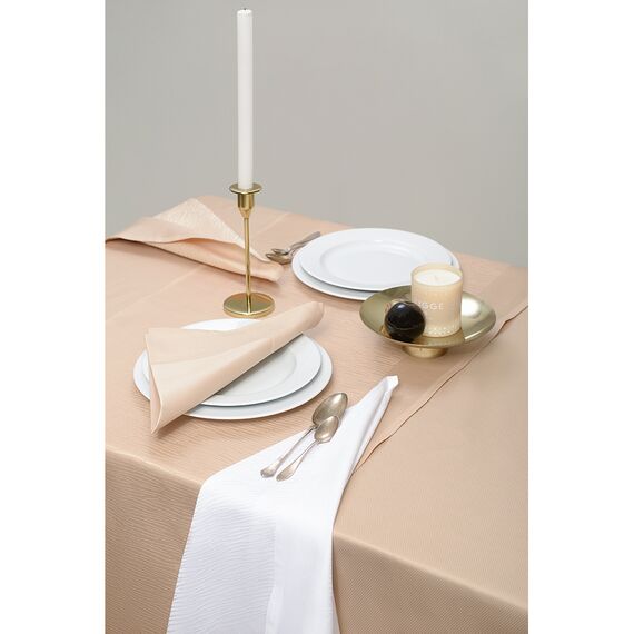 Скатерть бежевого цвета с фактурным жаккардовым рисунком из хлопка из коллекции Essential, 180х180 см, изображение 3