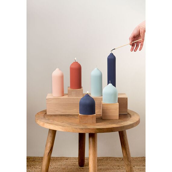 Свеча декоративная бежево-розового цвета из коллекции Edge, 10,5 см, Tkano, изображение 9