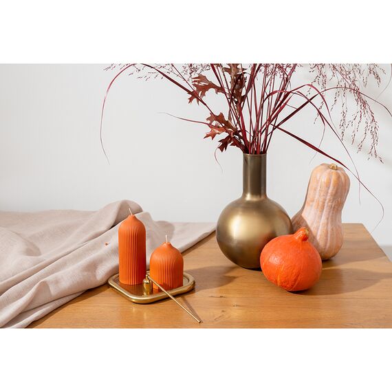 Свеча декоративная оранжевого цвета из коллекции Edge, 16,5см, Tkano, изображение 2