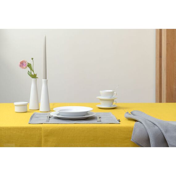 Скатерть из стираного льна горчичного цвета из коллекции Essential, 150х250 см, изображение 7