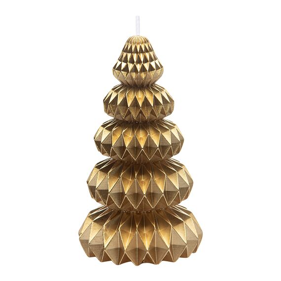Свеча декоративная Origami золотого цвета из коллекции New Year Essential, 19 см, Tkano