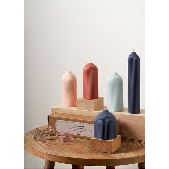 Свеча декоративная бежево-розового цвета из коллекции Edge, 10,5 см, Tkano, изображение 12