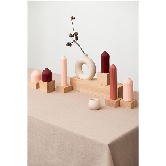 Скатерть из стираного льна бежевого цвета из коллекции Essential, 170х170 см, изображение 3