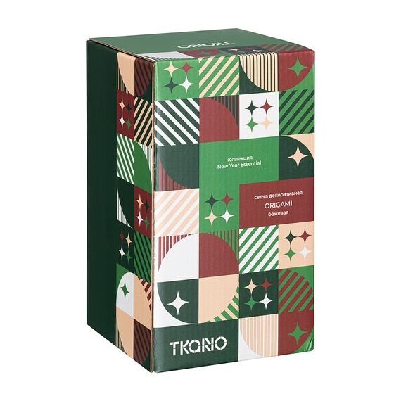Свеча декоративная Origami золотого цвета из коллекции New Year Essential, 19 см, Tkano, изображение 3