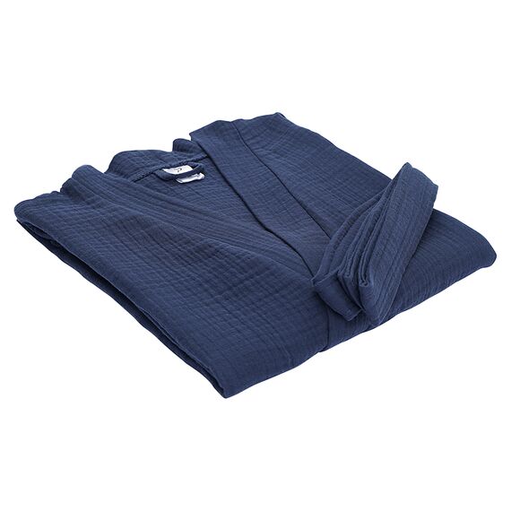 Халат из многослойного муслина темно-синего цвета из коллекции Essential, размер M, Tkano, изображение 7