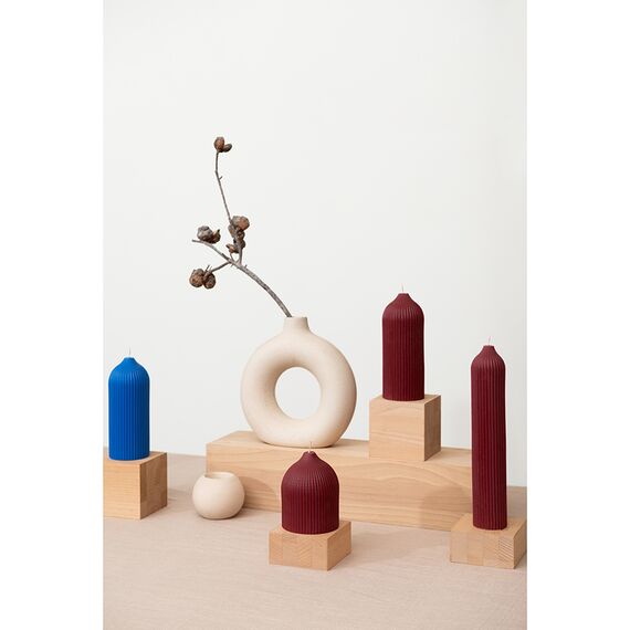 Свеча декоративная бордового цвета из коллекции Edge, 25,5см, Tkano, изображение 3