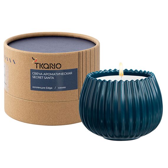 Свеча ароматическая Secret Santa из коллекции Edge, синий, 30 ч, Tkano