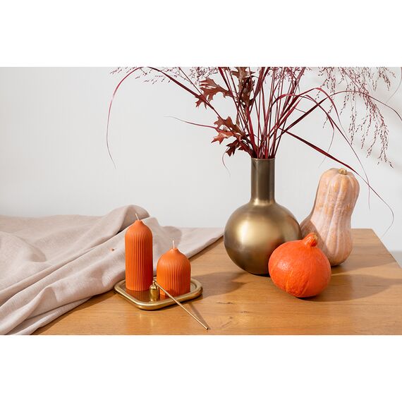 Свеча декоративная оранжевого цвета из коллекции Edge, 10,5см, Tkano, изображение 4