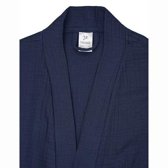 Халат из многослойного муслина темно-синего цвета из коллекции Essential, размер S, Tkano, изображение 8