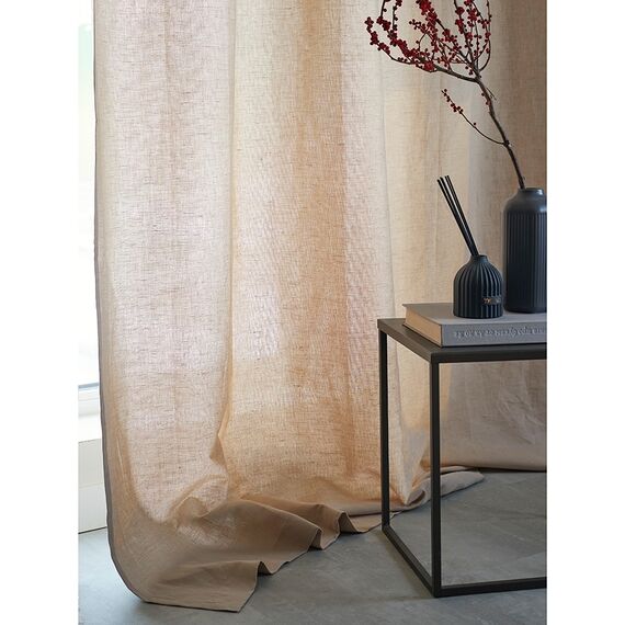 Штора из хлопка и льна бежево-серого цвета из коллекции Essential, 150х290 см, Tkano, изображение 6