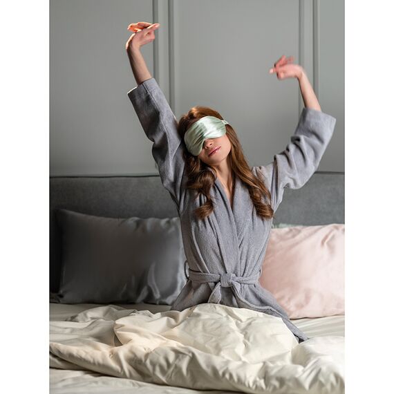 Халат махровый из чесаного хлопка серого цвета из коллекции Essential, размер XL, Tkano, изображение 2