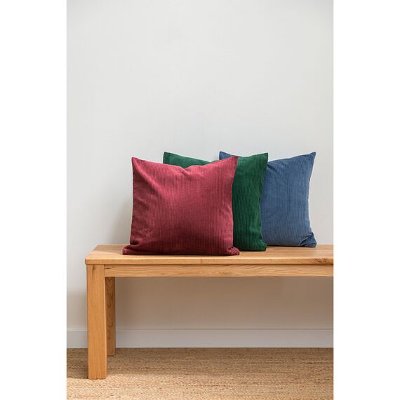 Чехол на подушку фактурный из хлопкового бархата зеленого цвета  из коллекции Essential, 45х45 см, изображение 2