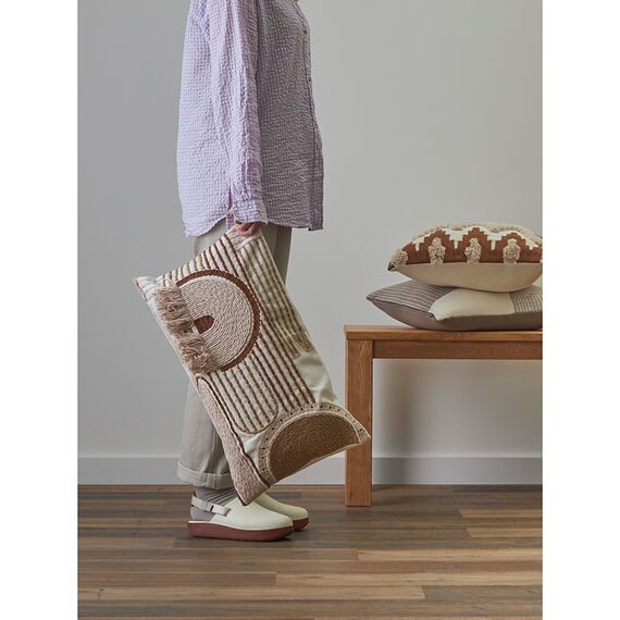 Чехол на подушку декоративный Beige geometry из коллекции Ethnic, 35х60 см, Tkano, изображение 2