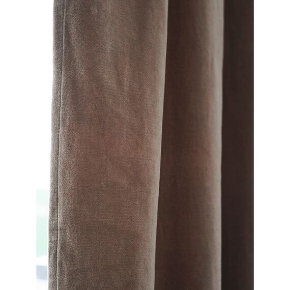 Штора из хлопкового бархата серого цвета из коллекции Essential, 150х290 см, Tkano, изображение 5