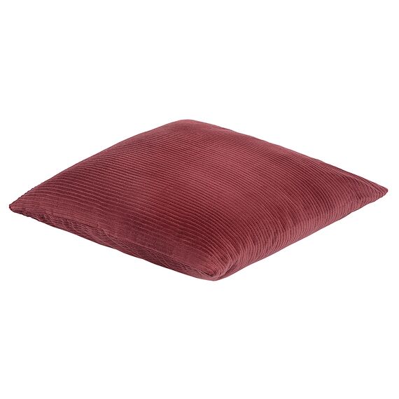 Чехол на подушку фактурный из хлопкового бархата бордового цвета  из коллекции Essential, 45х45 см, изображение 3