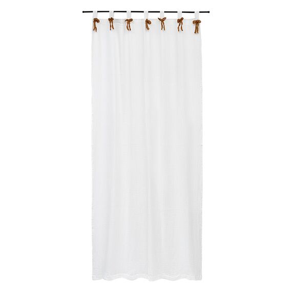 Штора из муслина с декором цвета карри из коллекции Essential, 150х290 см, Tkano