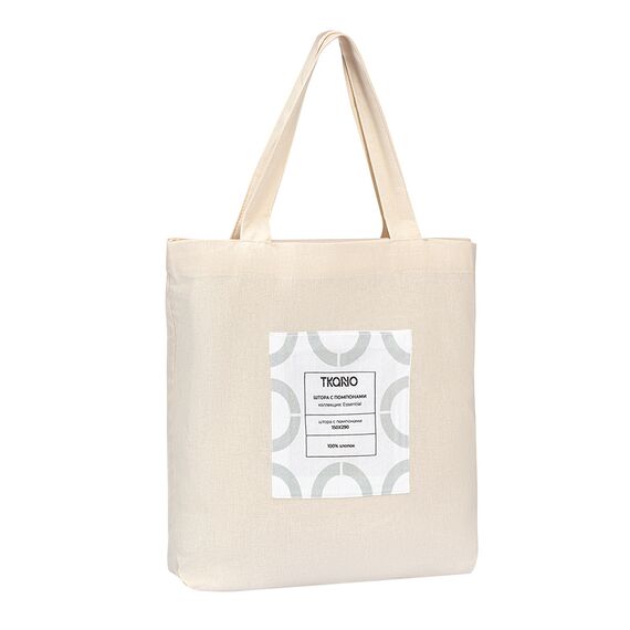 Штора из хлопка с помпонами бежево-серого цвета из коллекции Essential, 150х290 см, Tkano, изображение 20