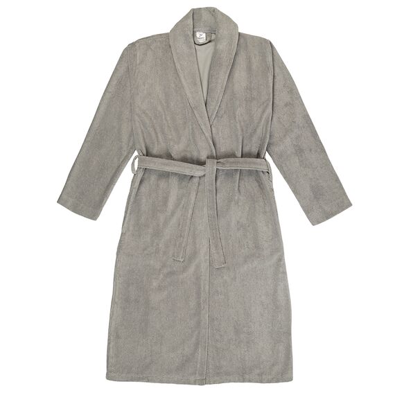 Халат махровый из чесаного хлопка серого цвета из коллекции Essential, размер L, Tkano, изображение 7