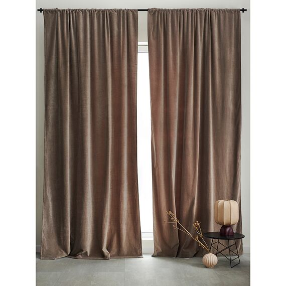 Штора из хлопкового бархата серого цвета из коллекции Essential, 150х290 см, Tkano, изображение 2