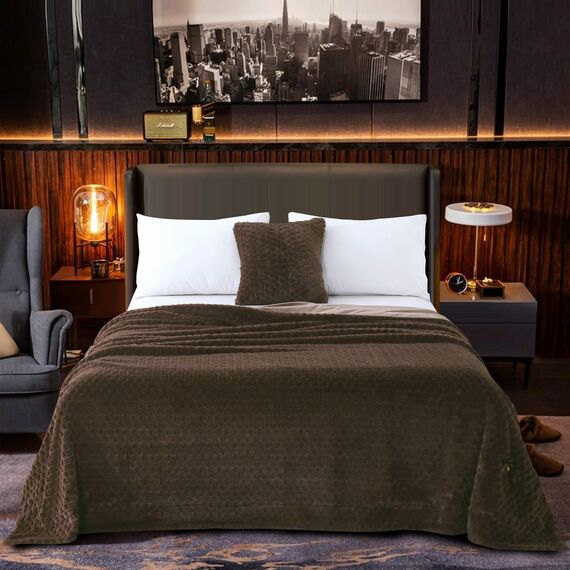 Покрывало Аврил, цвет шоколад, размер 160х220, Sofi de Marko, изображение 4