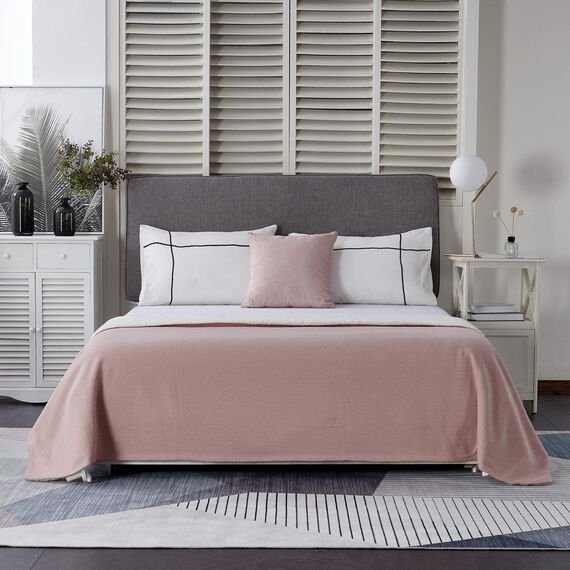 Покрывало Аманда, цвет пудра, размер 220х240 Трикотаж, Sofi de Marko, изображение 2