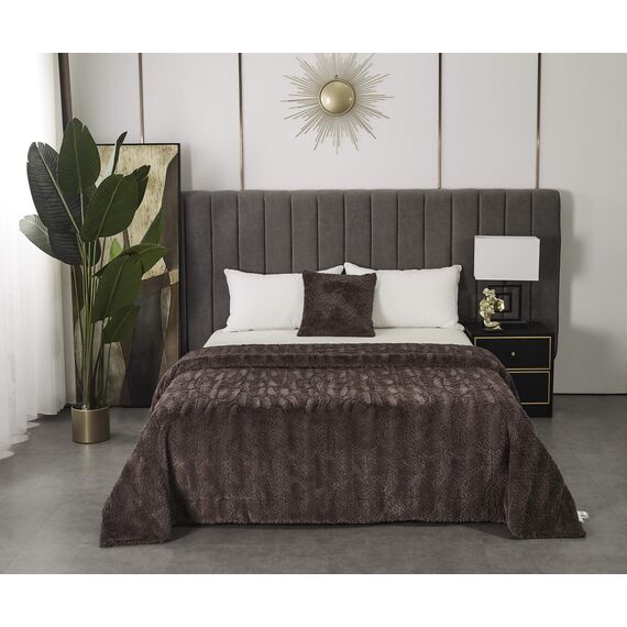 Покрывало Теодор, цвет шоколад, размер 210х230, Sofi de Marko