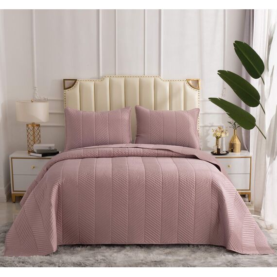 Покрывало Адонис, цвет пепельная роза, размер 230х250, Sofi de Marko