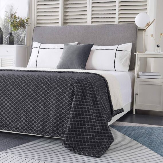 Покрывало Гранд, цвет темно-серый, размер 160х220 Трикотаж, Sofi de Marko, изображение 3