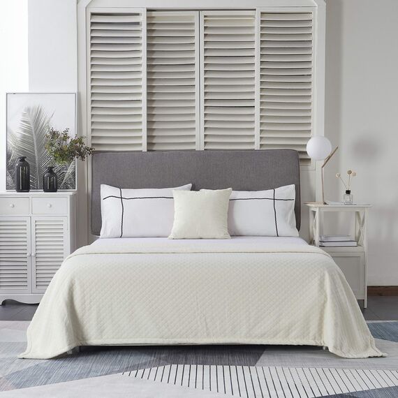 Покрывало Гранд, цвет молочный, размер 220х240 Трикотаж, Sofi de Marko, изображение 9