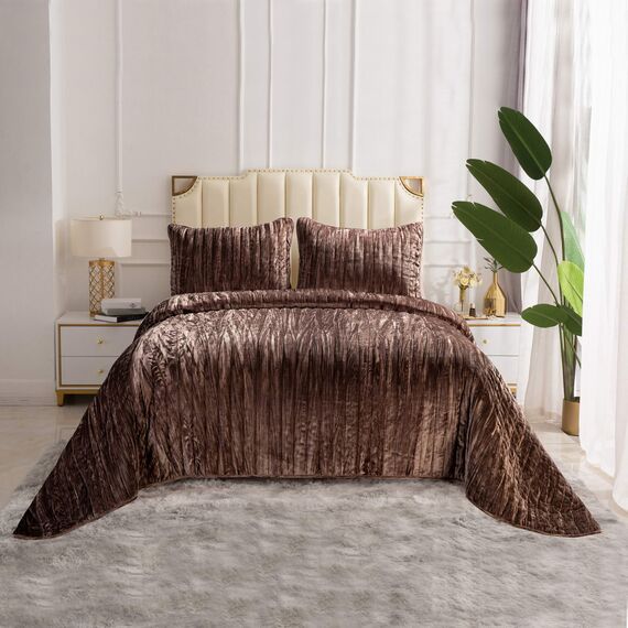 Покрывало Теона, цвет мокко, размер 240х260, Sofi de Marko