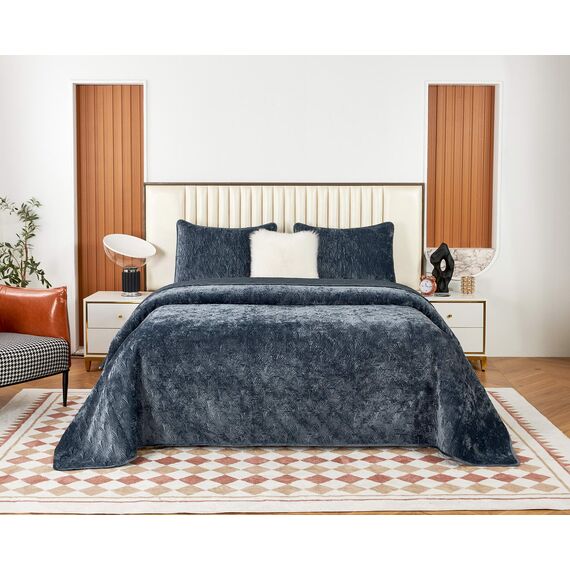 Покрывало Розалин, цвет антрацит, размер 240х260, Sofi de Marko