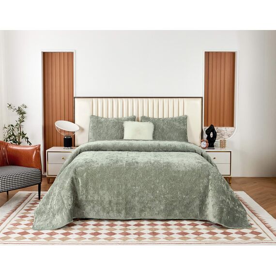 Покрывало Розалин, цвет изумрудный, размер 240х260, Sofi de Marko