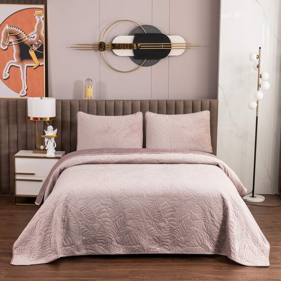 Покрывало Мелисса, цвет пепельная роза, размер 240х260, Sofi de Marko