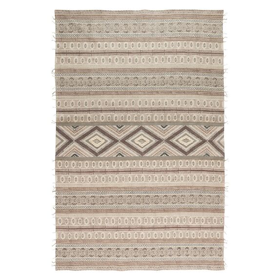 Ковер из хлопка, шерсти и джута с геометрическим орнаментом из коллекции Ethnic, 200х300 см