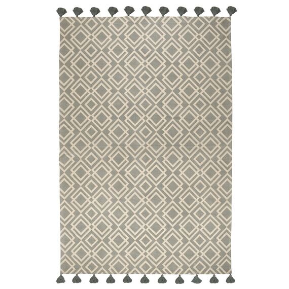 Ковер из хлопка с этническим узором Ромбы и кисточками из коллекции Ethnic, 200х300 см