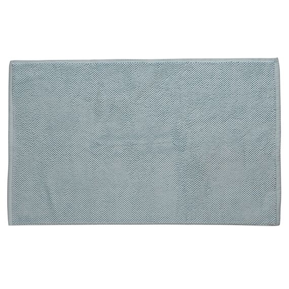 Коврик для ванной ворсовый из чесаного хлопка голубого цвета из коллекции Essential, 50х80 см