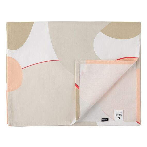 Дорожка на стол из хлопка бежевого цвета с авторским принтом из коллекции Freak Fruit, 45х150 см