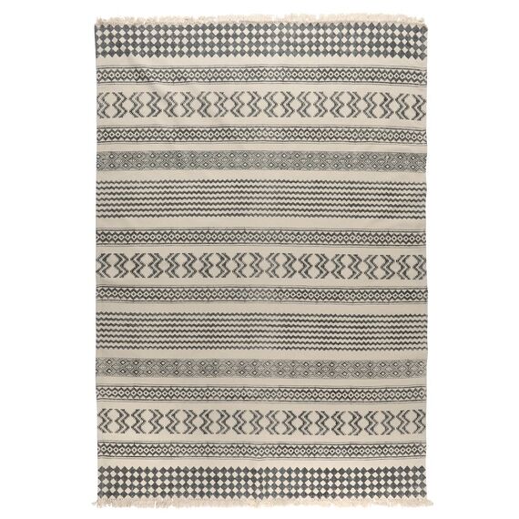 Ковер из хлопка с контрастным орнаментом и бахромой из коллекции Ethnic, 160х230 см