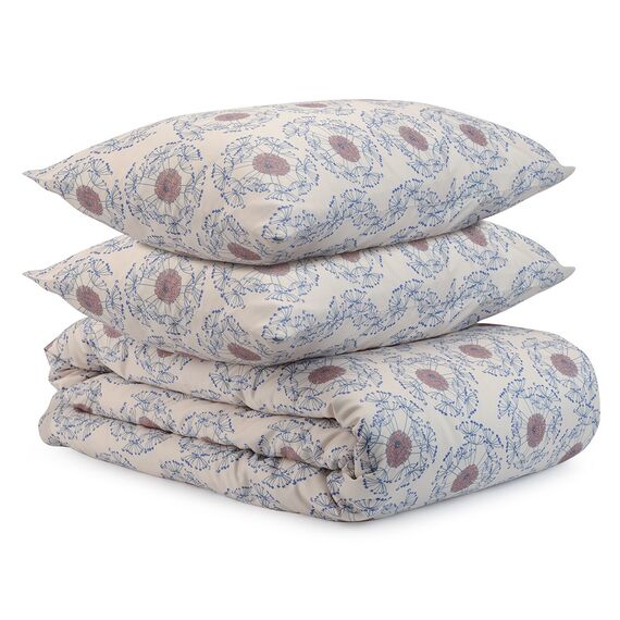 Комплект постельного белья из сатина темно-розового цвета с принтом 'Воздушный цветок' из коллекции Prairie, 150х200 см