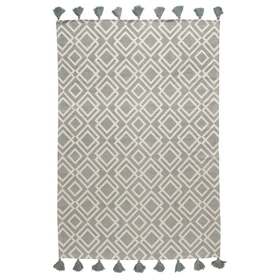 Ковер из хлопка с этническим узором Ромбы и кисточками из коллекции Ethnic, 160х230 см