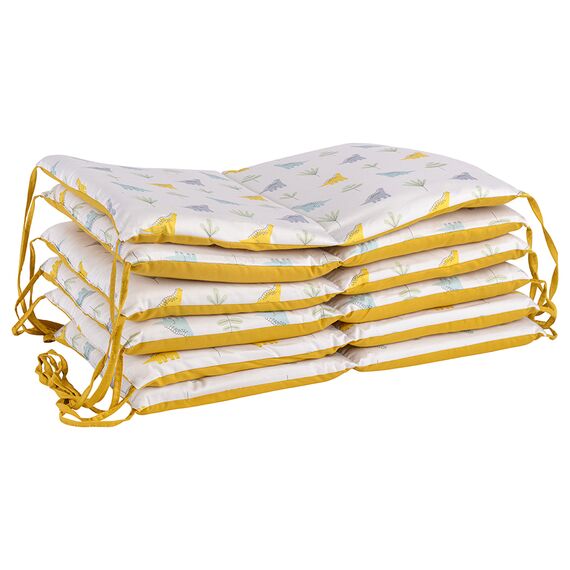 Бортик в кроватку из сатина с принтом Dinosauria world из коллекции Tiny world, 360х35х5 см