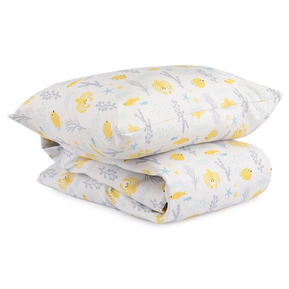 Комплект постельного белья из сатина с принтом Oceania world из коллекции Tiny world, 150х200 см