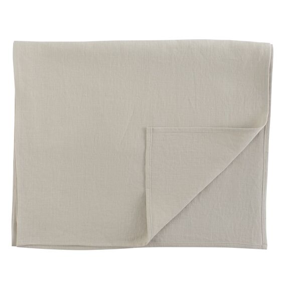Дорожка на стол из умягченного льна бежевого цвета, 45х150 см