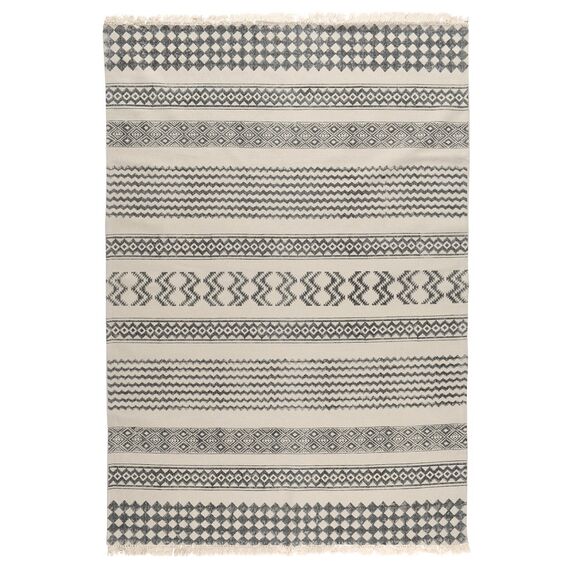 Ковер из хлопка с контрастным орнаментом и бахромой из коллекции Ethnic, 120х180 см