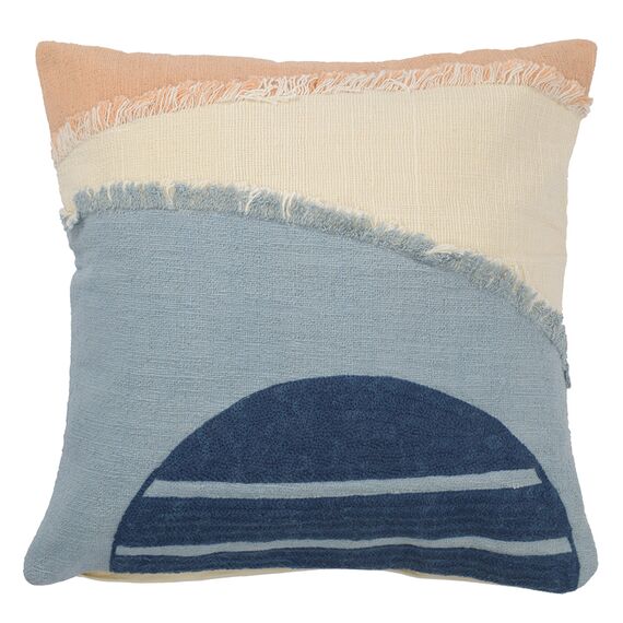 Чехол на подушку с геометрическим принтом и бахромой из коллекции Ethnic, 45х45 см