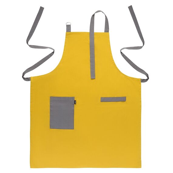 Фартук из хлопка горчично-серого цвета из коллекции Prairie, 85х70 см