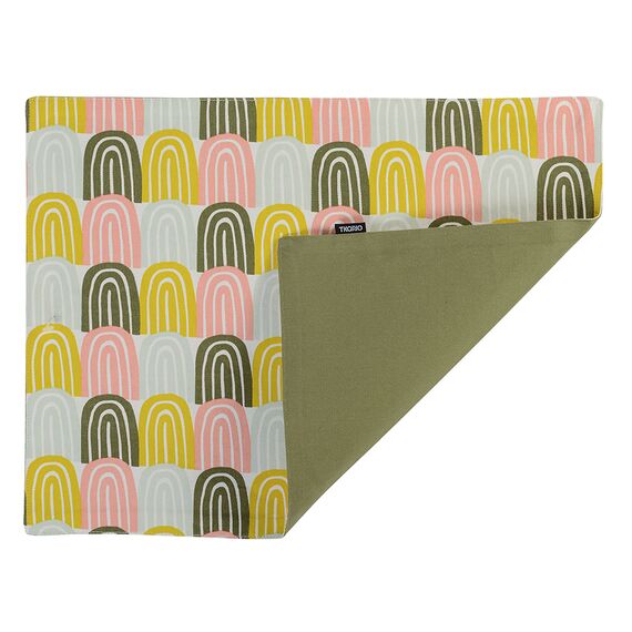 Салфетка двухсторонняя под приборы оливкового цвета с принтом Passion Arch из коллекции Wild, 35х45