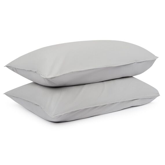 Набор из двух наволочек серого цвета из органического стираного хлопка из коллекции Essential, 50х70 см